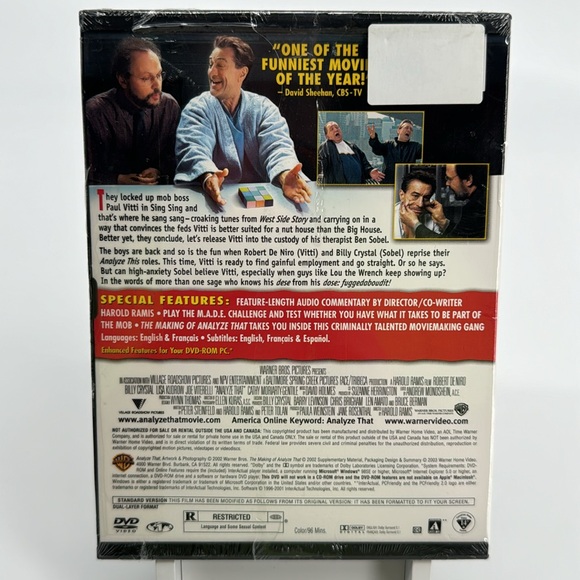 New! Factory Sealed. Analyze That. Robert De Niro. Billy Crystal. - Picture 3 of 3
